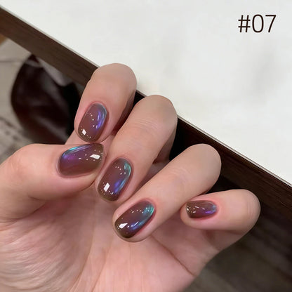 Brown Gold Cat Eye Gel Nail Polish