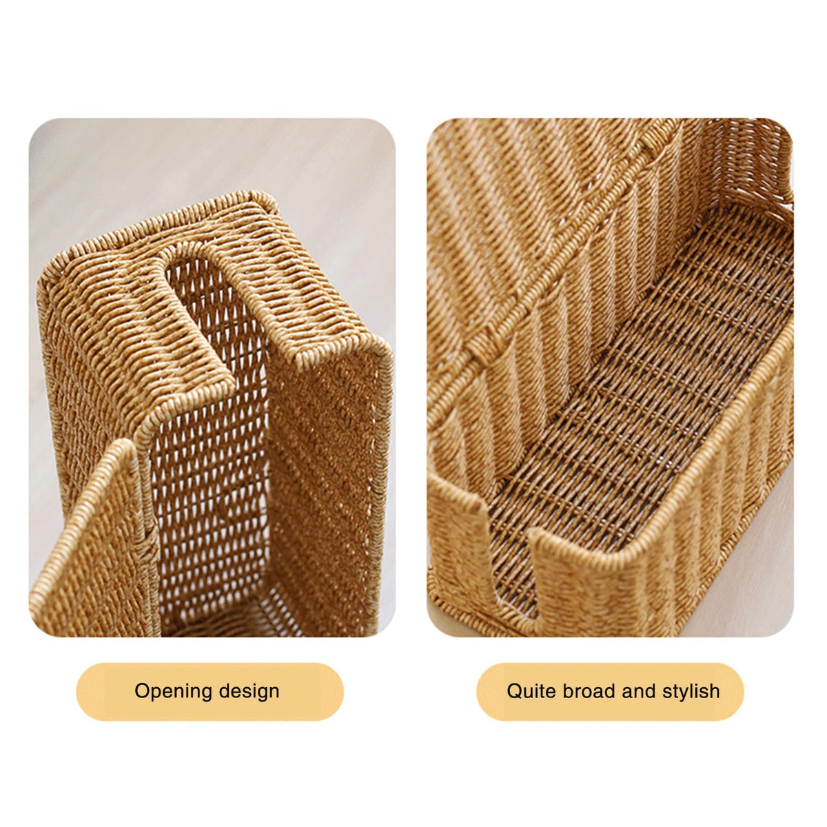 Hand-Woven Cable Storage Box Organizer