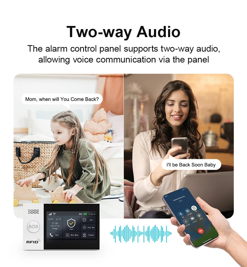 Tuya Security Alarm Kit with Touch Screen & Sensors