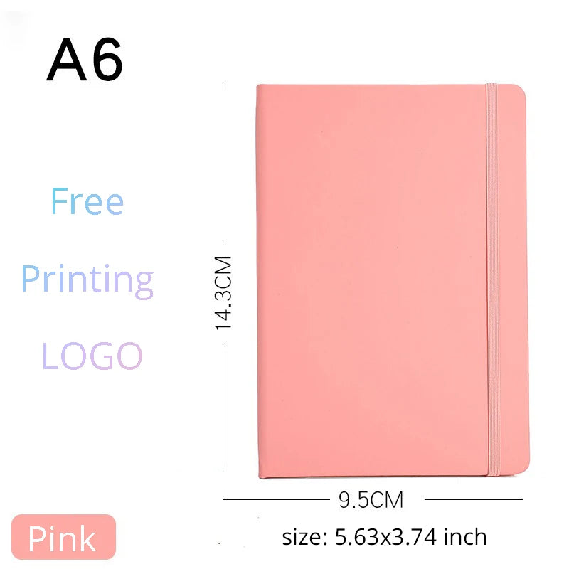 Custom A5/A6 PU Leather Notebook with Logo Printing