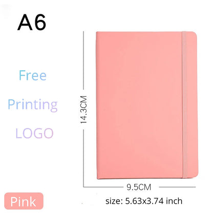 Custom A5/A6 PU Leather Notebook with Logo Printing