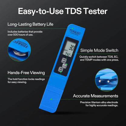 Digital pH & 3-in-1 TDS/EC Temperature Meter Kit