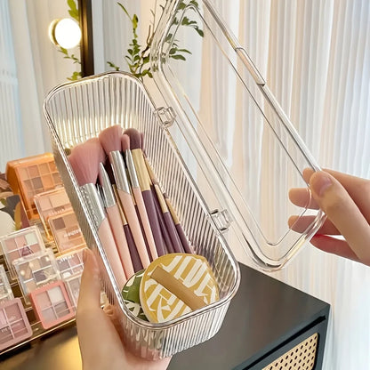 Acrylic Makeup Brush Organizer with Lid