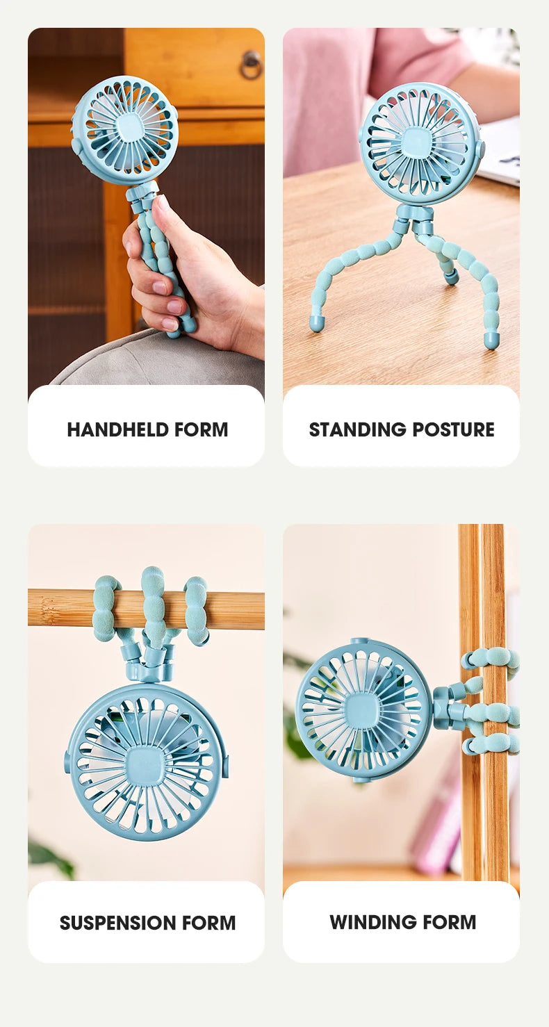 Portable Flexible Tripod Fan