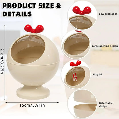 Cute Desktop Bow Storage Box Organizer