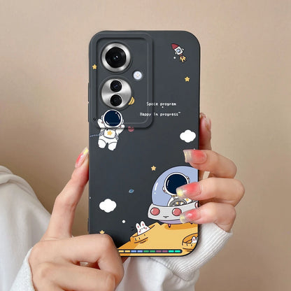Phone Cover Cute Astronaut Soft Liquid Silicone Shell For OppoReno 11F OppoF25 Pro
