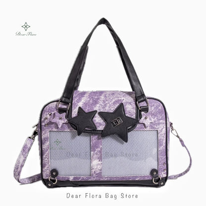 Transparent DIY Ita Shoulder Bag for Pins & Collectibles