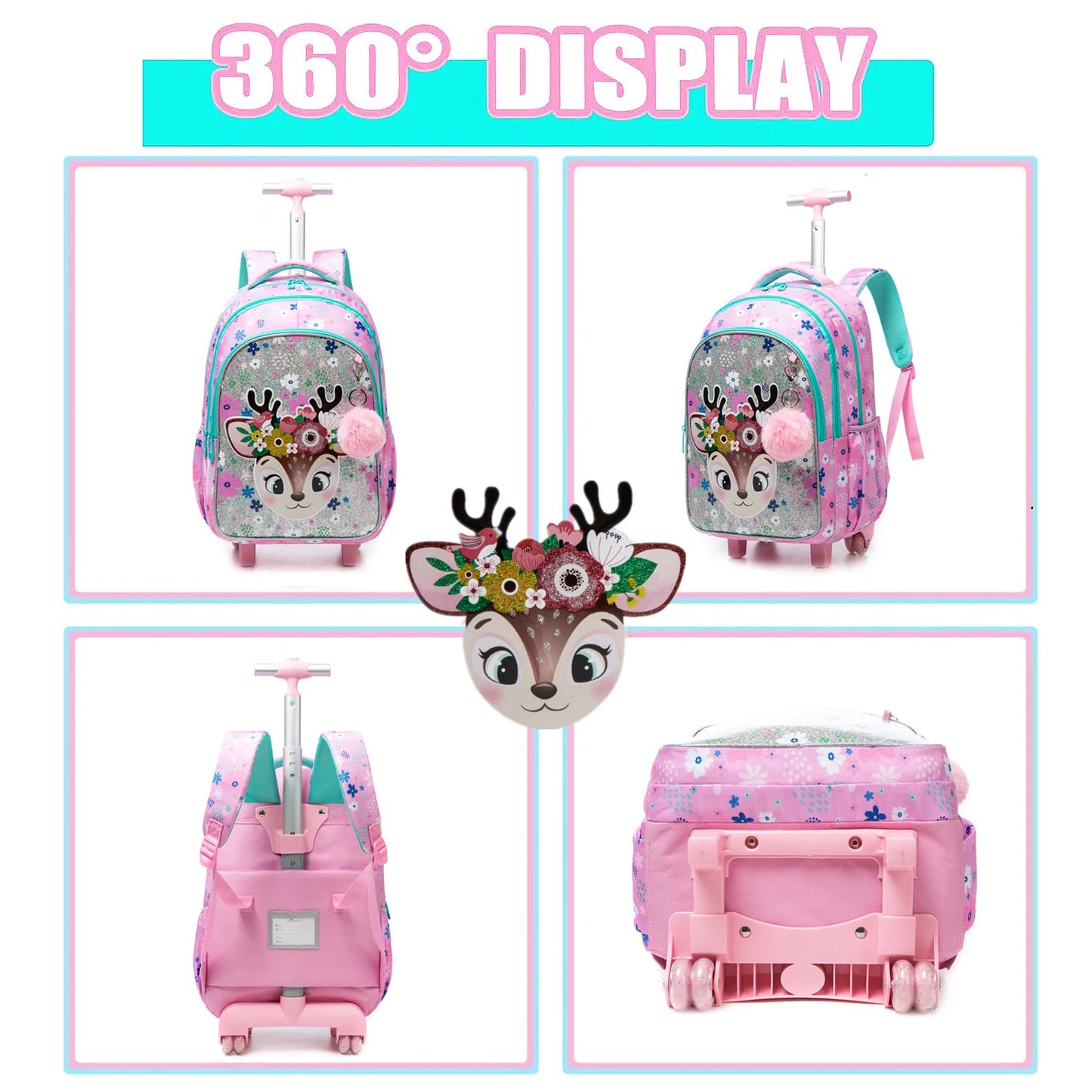 Girls’ Trolley School Backpack Set