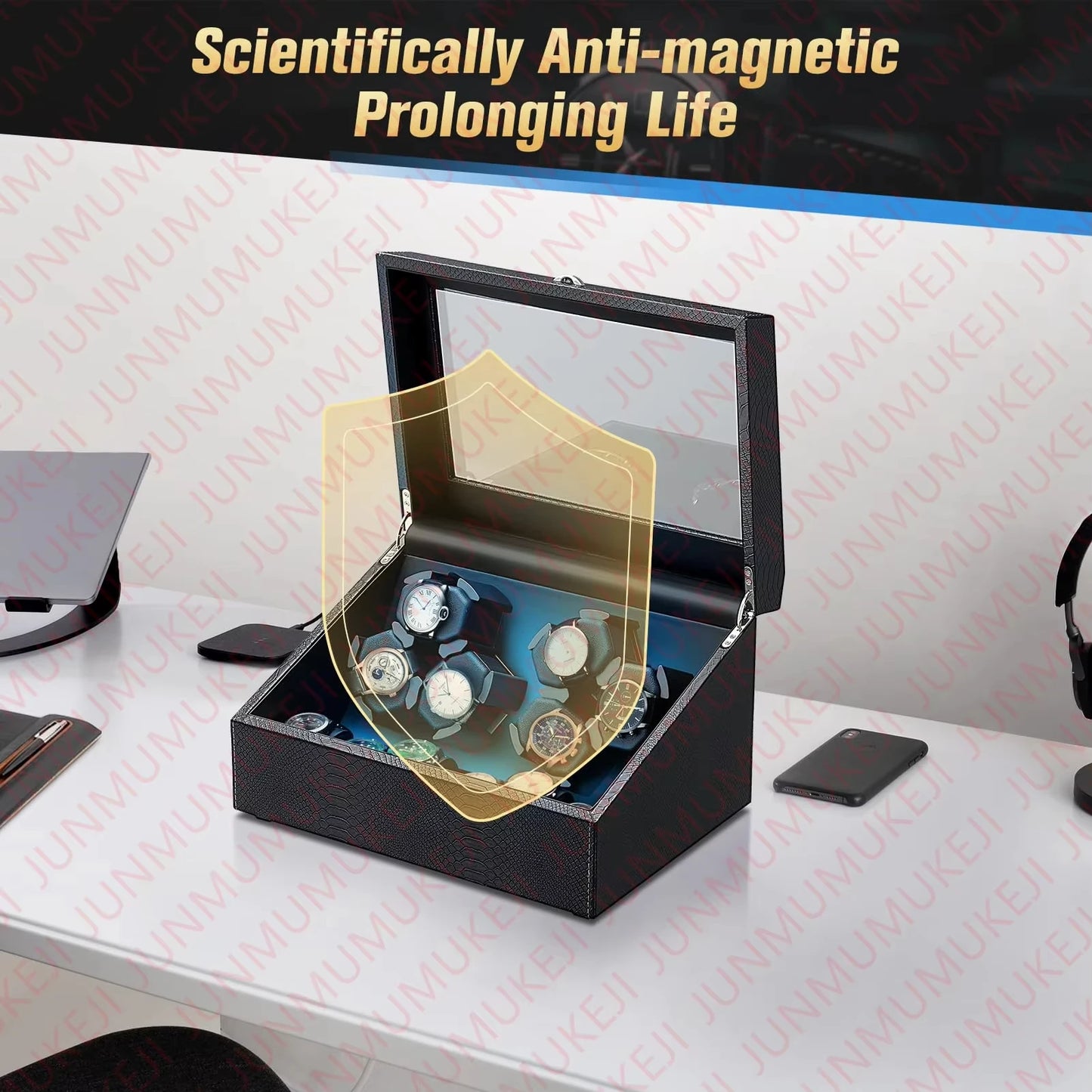 6 Slot Automatic Watch Winder Box