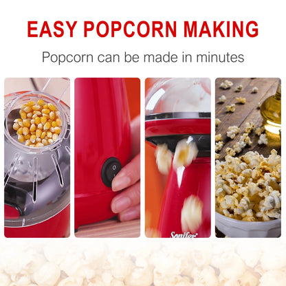 Oil-Free Electric Popcorn Machine with Butter Tray