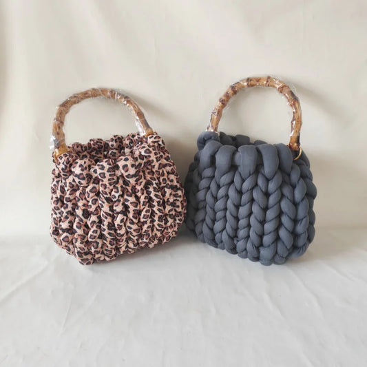 Chunky Knit Bucket Handbag