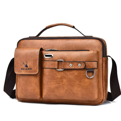 Business Casual PU Leather Messenger Bag