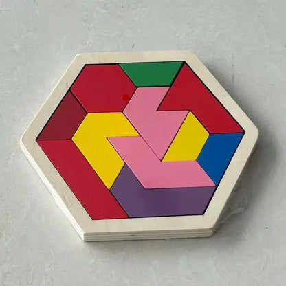 Wooden Geometric Shape Puzzle Board