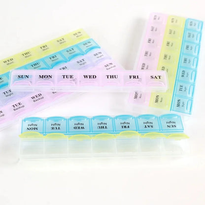 7 Day Pill Organizer Box 28 Compartments