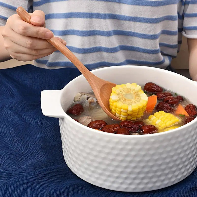 Japanese Style Wooden Soup Spoon with Long Handle