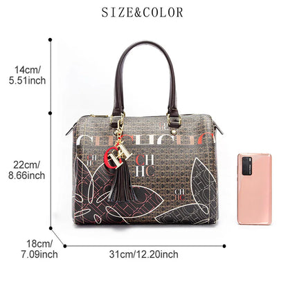 Floral Print Large Capacity Tote Handbag