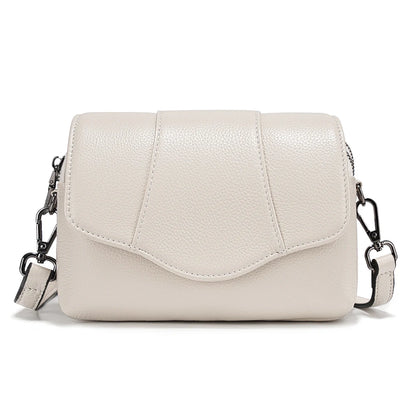 Genuine Leather Multi-Compartment Crossbody Bag