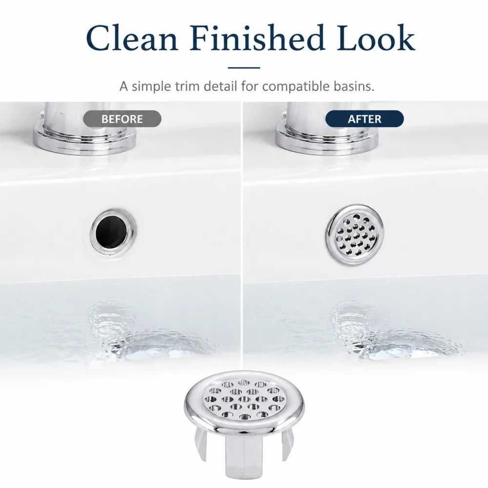 Chrome Basin Overflow Cover Insert