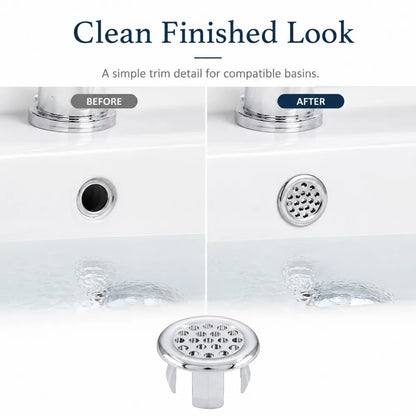 Chrome Basin Overflow Cover Insert
