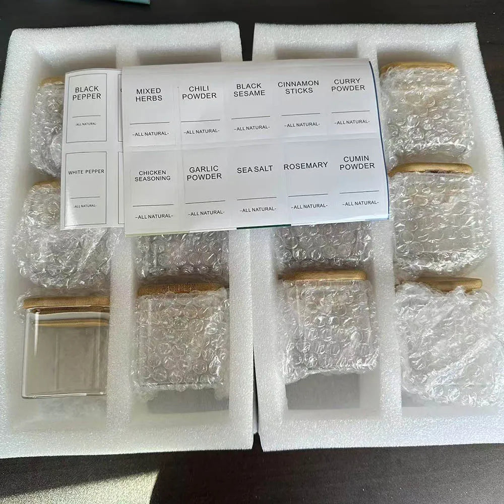 5oz Glass Jar Set with Spice Labels