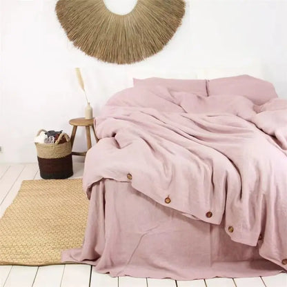 100% Linen Stone Washed Duvet Cover Set