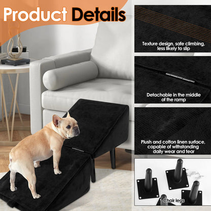 2-in-1 Folding Dog Ramp & Ottoman Pet Steps