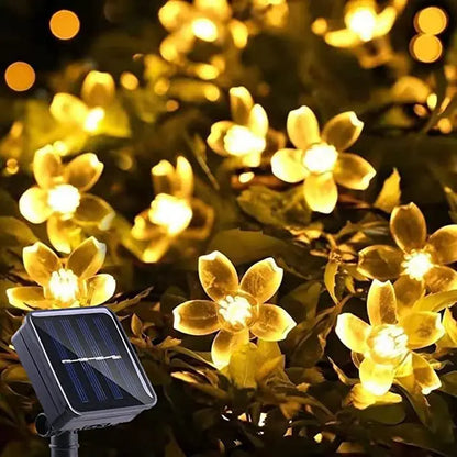 Solar Garden Flower String Lights