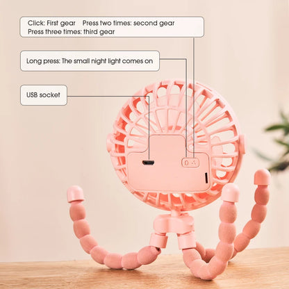 Portable Flexible Tripod Fan