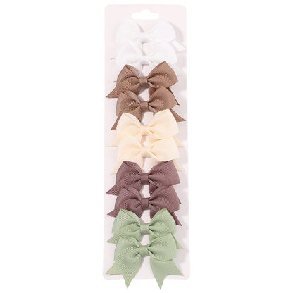 10Pcs/Set  Ribbon Bowknot Hair Clips