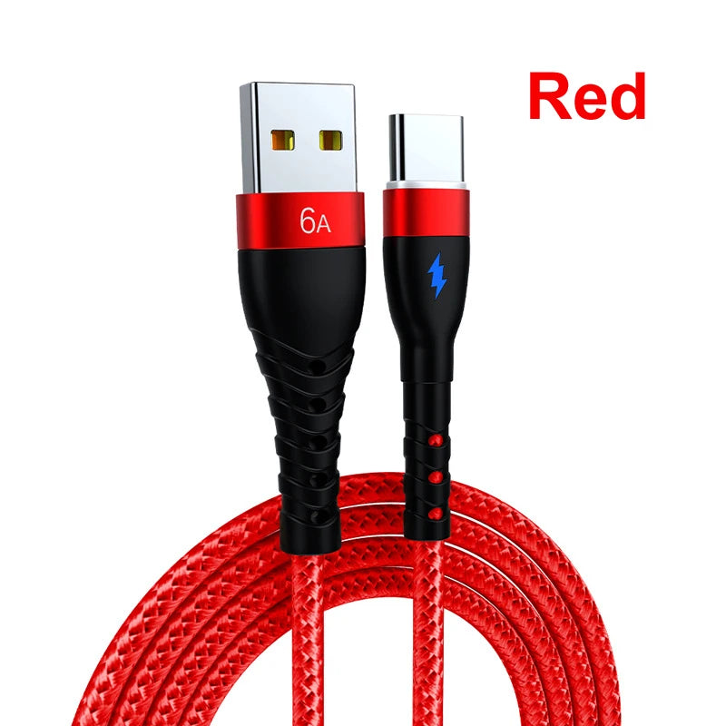 Vumpach 6A USB Type C Cable For Huawei Samsung