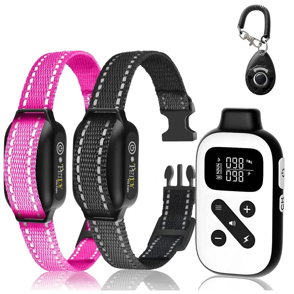 IPX7 Waterproof Remote Dog Training Collar with Auto Anti-Bark Mode
