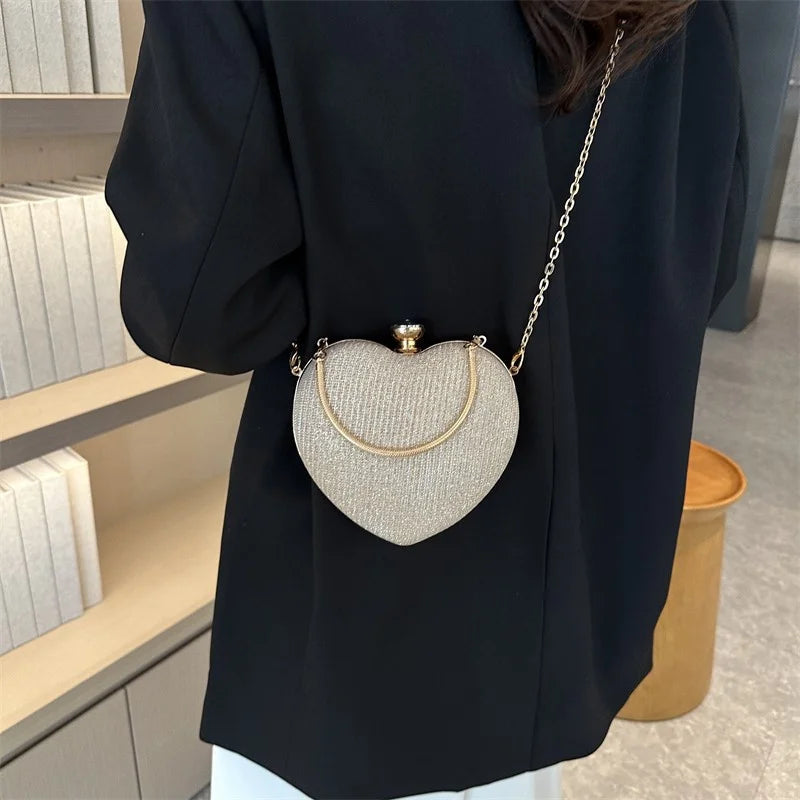 Heart Shape Evening Crossbody Bag
