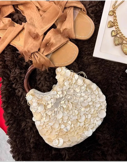 Handmade Seashell Beaded Bag