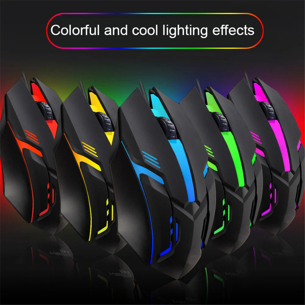 5000 DPI Wired USB Gaming Mouse with LED Lighting