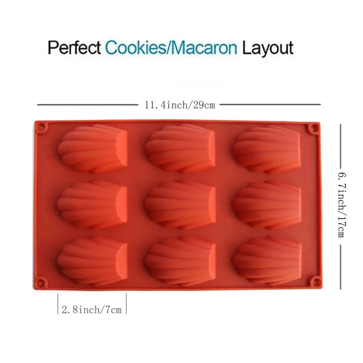 9-Cavity Silicone Madeleine Baking Mould Set