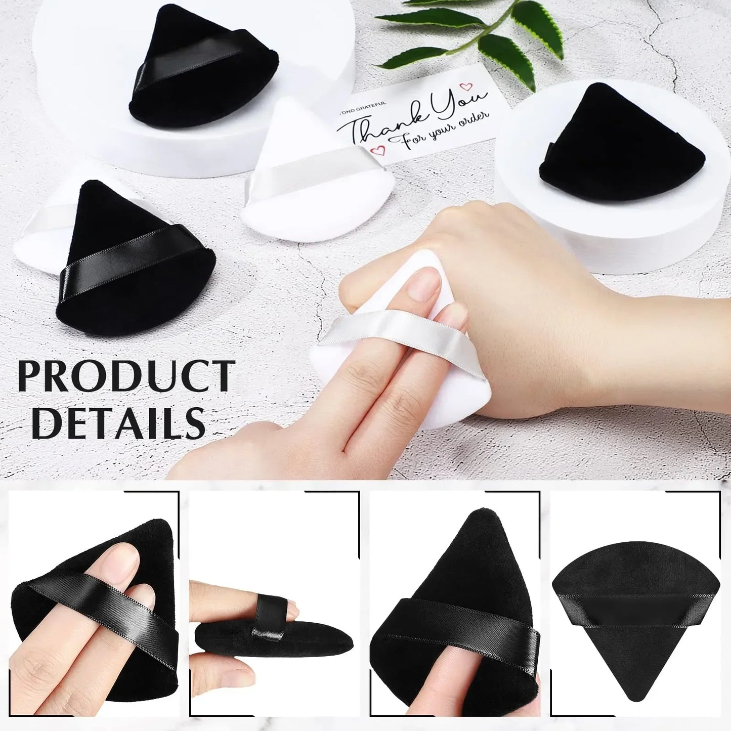 Triangle Velvet Makeup Powder Puff Set