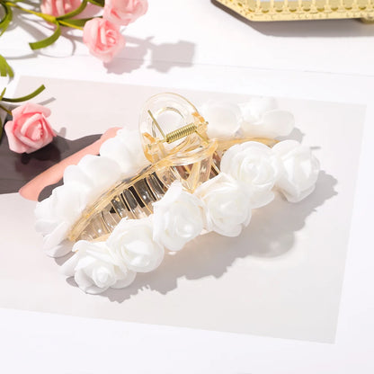 Pink Bubble Flower Hair Claw Clip