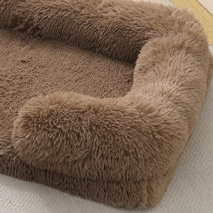 Half Surround Plush Dog Bed with Removable Cushion