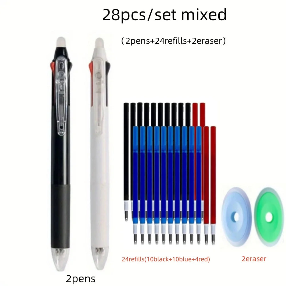 3 in 1 Multicolor Pen Set 0.5mm Black/Blue/Red Magic Ink Refill