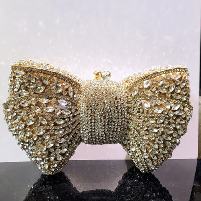 Rhinestone Bow Evening Clutch