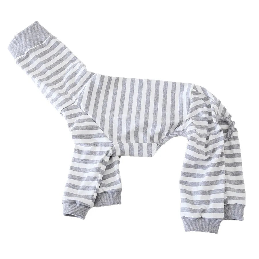 Striped Cotton Dog Pajamas for Italian Greyhounds & Whippets