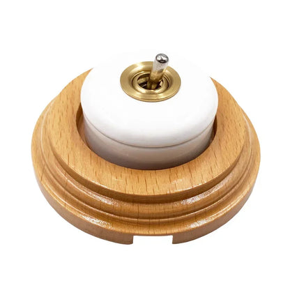 Retro Round Ceramic Toggle Wall Light Switch