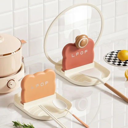 Bear Kitchen Pot Lid & Utensil Holder