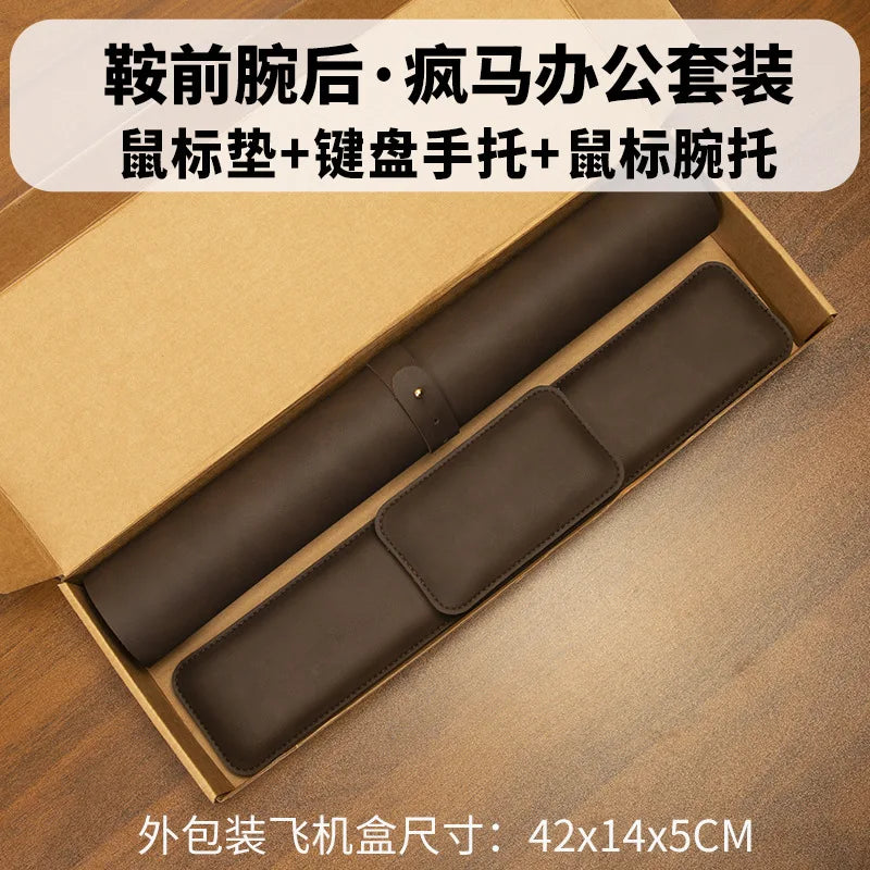 Waterproof PU Leather Desk Mat with Wrist Rest