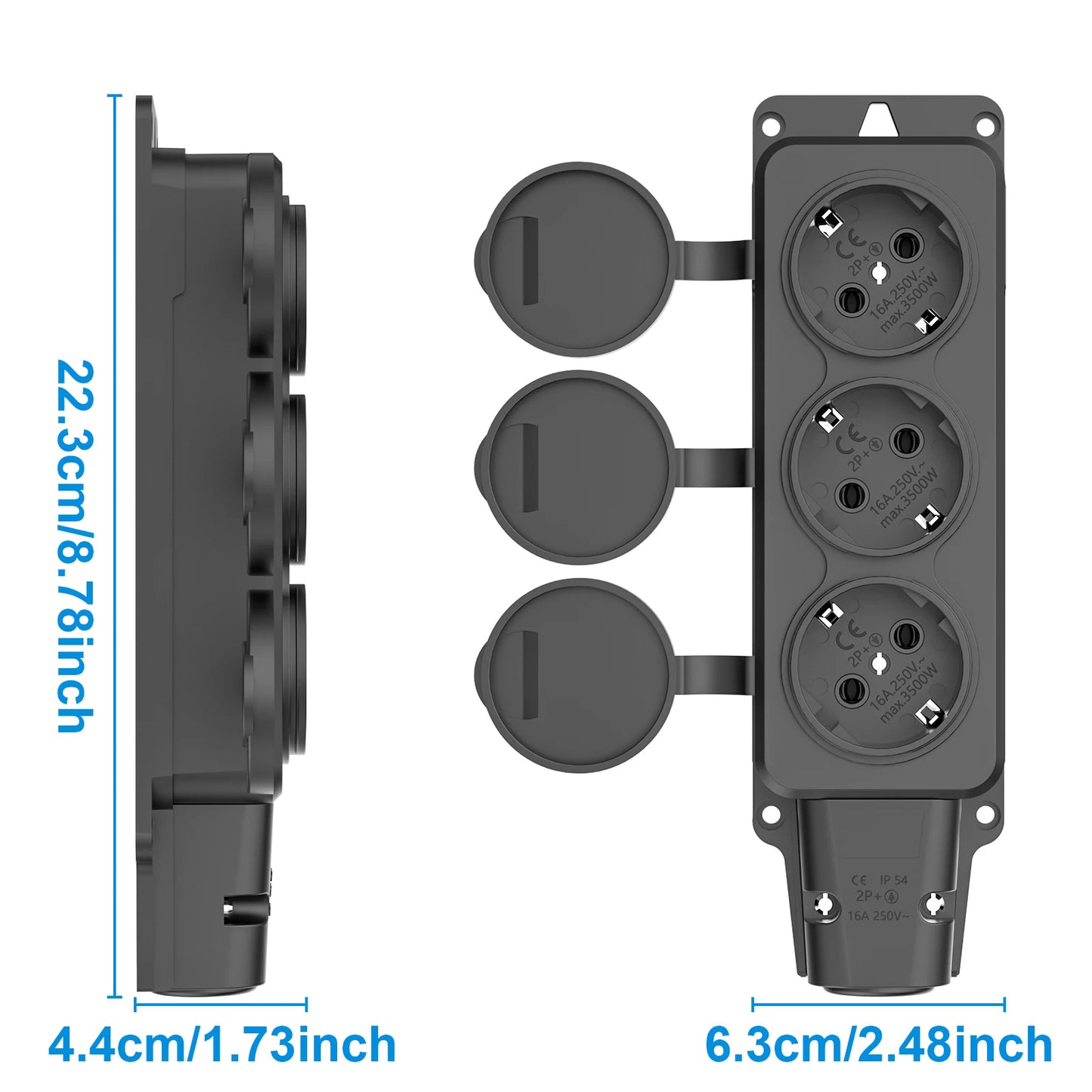IP54 Waterproof Wall-Mounted Power Socket