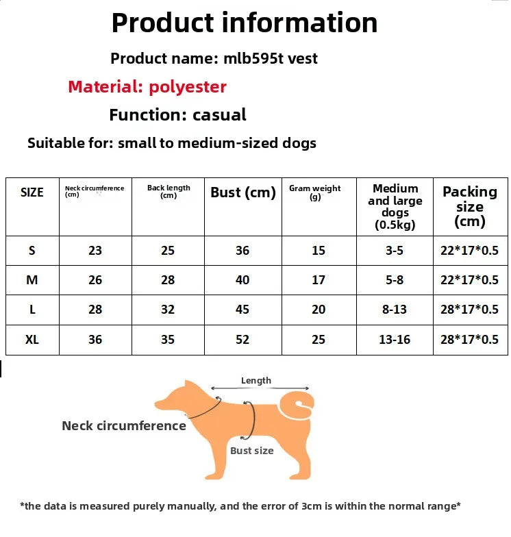Breathable Mesh Pet Vest for Dogs & Cats