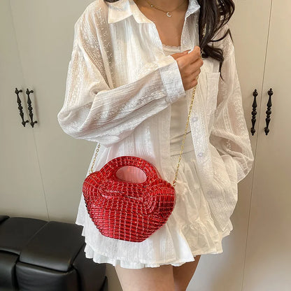 Metallic Acrylic Woven Handbag
