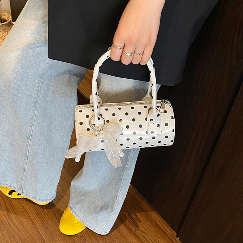 Women’s Polka Dot Barrel Shoulder Bag