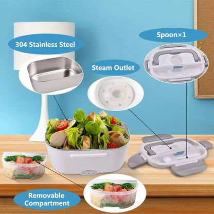 2-in-1 Electric Lunch Box Portable Steamer Food Container