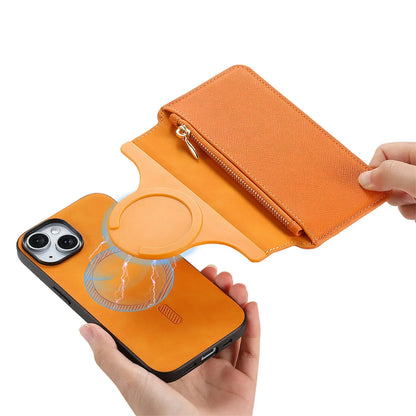 2 in 1 Magnetic Leather Wallet Case For iPhone